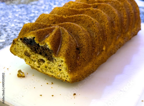 Obraz Homemade cake. Mosaic cake high angle view