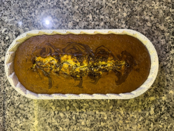 Obraz Homemade cake. Mosaic cake high angle view