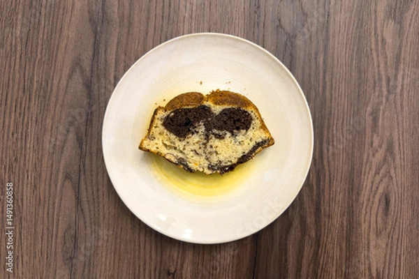 Obraz Homemade cake. Mosaic cake high angle view