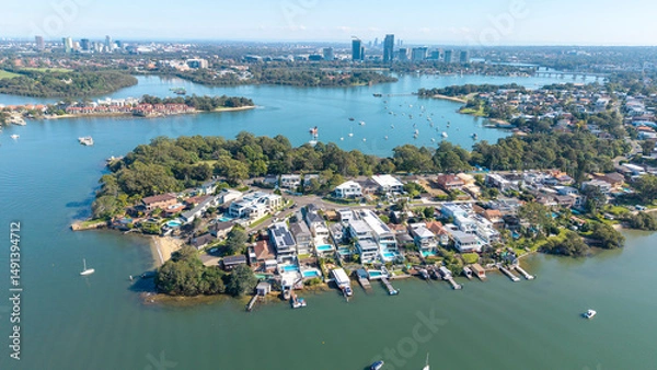 Obraz The Sydney suburb of Putney on the banks of the Parramatta river, New South Wales, Australia.