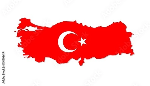 Fototapeta Turkey Map Flag Illustration.