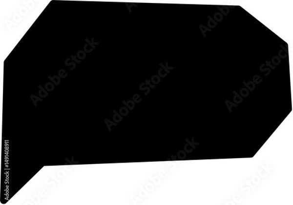 Fototapeta solid black speech bubbles geometric shapes, perfect for comics, messaging, and graphic design.	