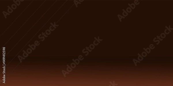 Fototapeta Dark brown Studio background. Brown Background Empty Room Studio with table. Space for selling products on the website. Vector illustration.