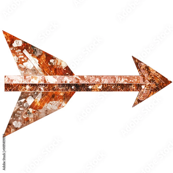 Obraz Abstract Arrow with Layered Shimmering Patterns Isolated on Transparent Background