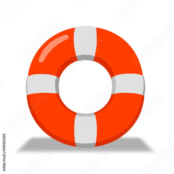 Obraz red life buoy with rope