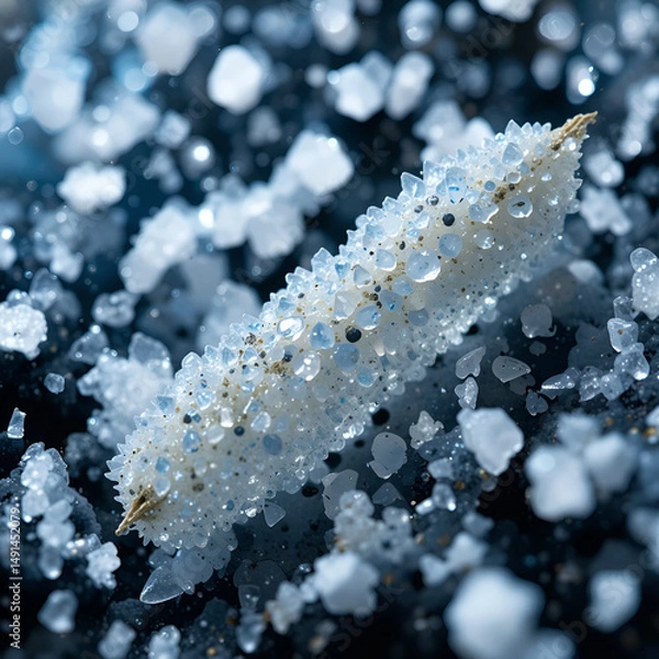 Fototapeta Salzkartoffel macro als Hintergrund mit Salz