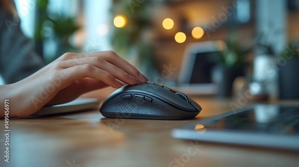 Obraz Person using a wireless computer mouse