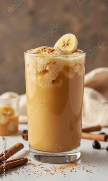 Fototapeta Indulgent Drinkable "Banana Foster" (Caramelized Banana, Rum Extract, Cinnamon, Creamy Base)