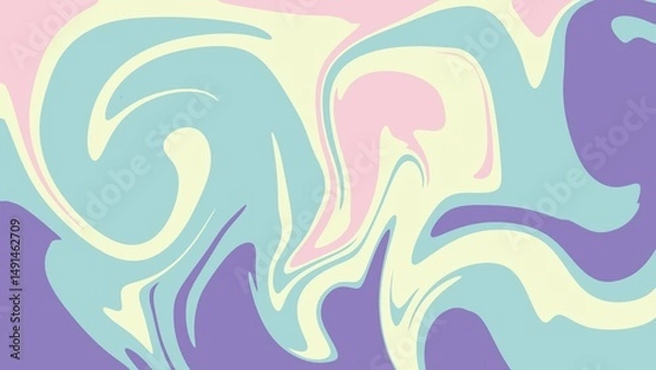 Fototapeta Abstract Pastel Swirl: A vibrant artistic display showcasing an elegant mix of pastel colors in a flowing swirl pattern, evoking a sense of serenity and artistic beauty.