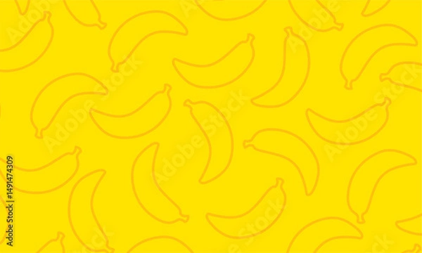 Fototapeta Vector Banana Doodle Icon Banana Pattern Seamless. Bananas pattern fresh fruit drawing icon. Use for card, menu cover, web pages, page fill, packaging, farmers market, fabric.
