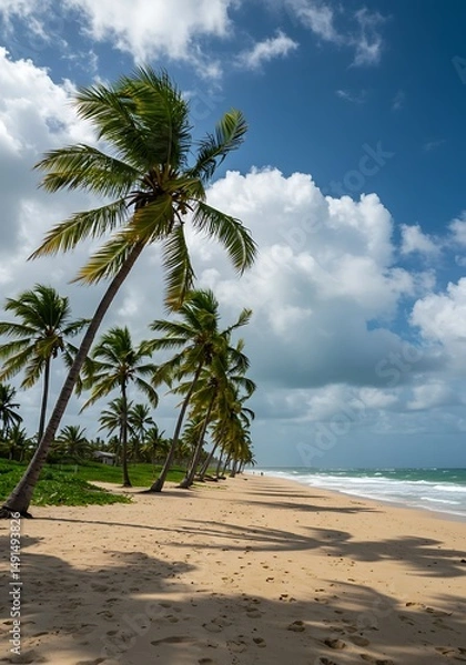 Obraz Coastal Serenity: Midday Sun AI Generated