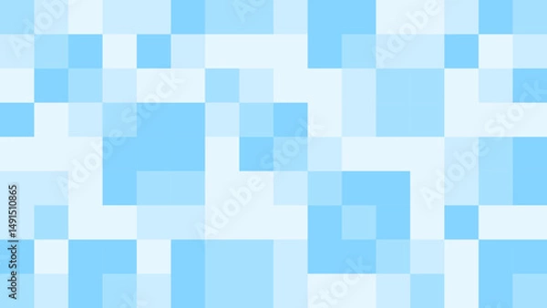 Fototapeta 水色のランダムな正方形のモザイクのパターン背景
