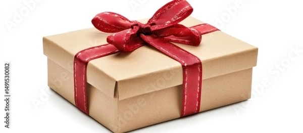 Obraz a meticulously crafted gift box wrapped in a shimmering ruby rib