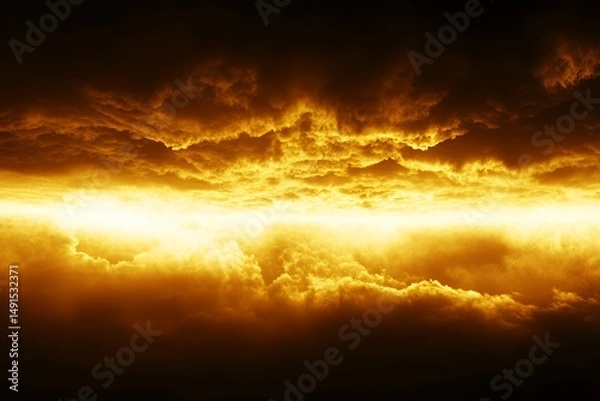Fototapeta Apocalyptic Sky: Dramatic Clouds and Fiery Light