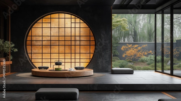 Fototapeta 和モダンなリビング