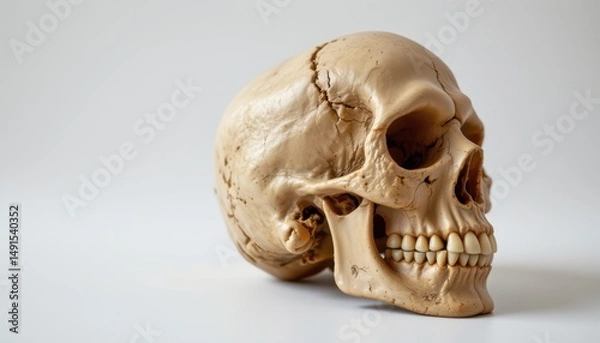 Fototapeta Exploration of human anatomy realistic skull model clinical setting educational image scientific environment close-up perspective