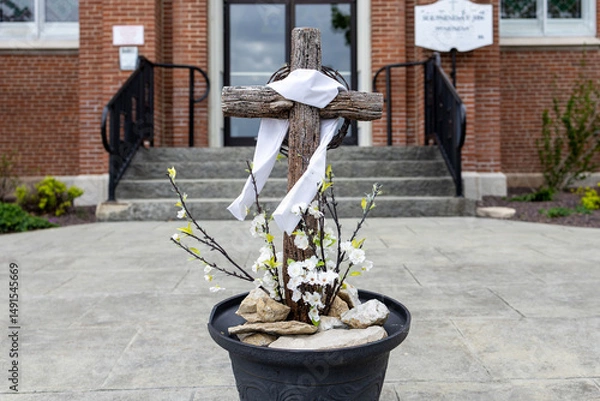 Obraz Cross in front of a church