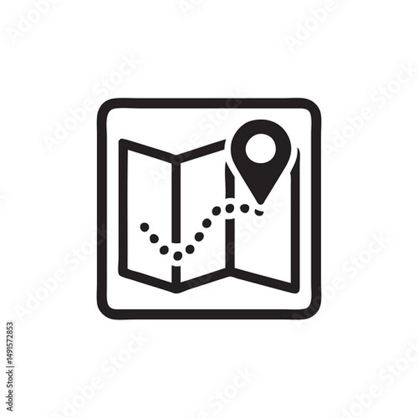 Fototapeta vector illustration of a black icon with a pointer