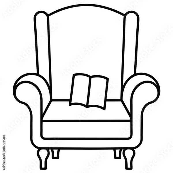 Fototapeta  reading chair icon on white background