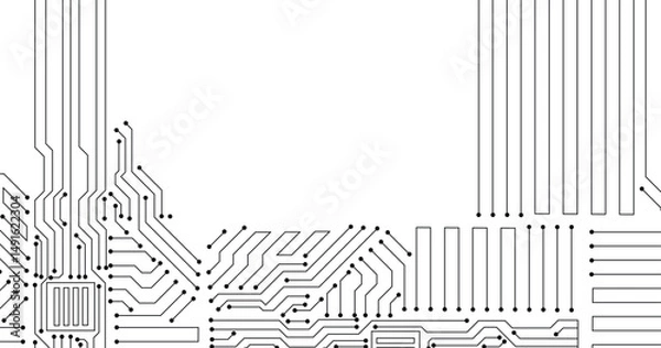 Obraz Abstract digital background with technology circuit board. Vector