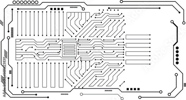 Obraz Electronic circuit board vector for technology and finance concept.