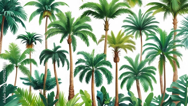 Fototapeta palm tree on white background