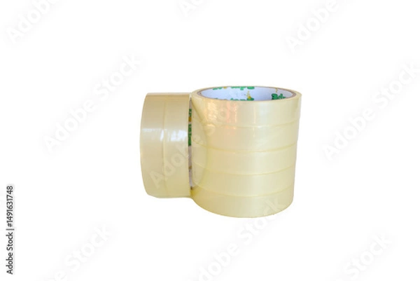 Fototapeta Roll of tape isolated on white background