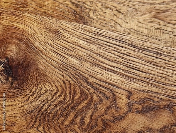 Fototapeta A planed oak wood surface with an interlocking grain pattern and a smooth dense texture  long title This image depicts the close up view of a planed