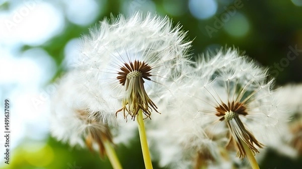 Obraz dandelion on a green background