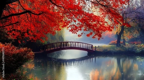 Obraz japanese garden in autumn