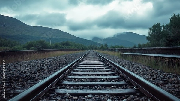 Obraz railroad in the mountains