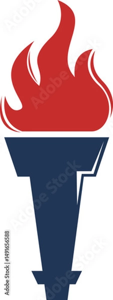 Fototapeta Minimalist Fire Torch Icon Element