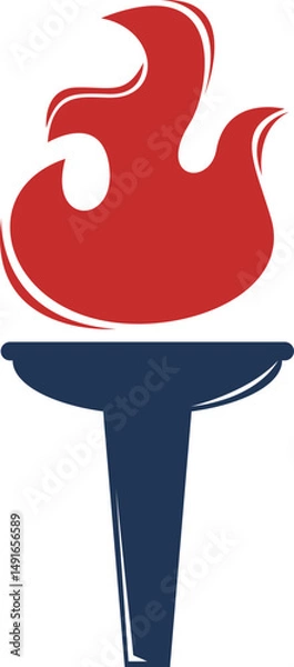 Fototapeta Minimalist Fire Torch Icon Element