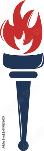 Fototapeta Minimalist Fire Torch Icon Element