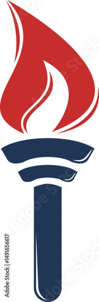 Fototapeta Minimalist Fire Torch Icon Element
