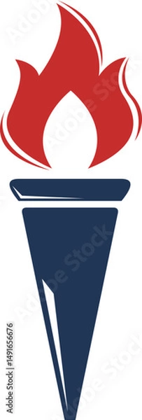 Fototapeta Minimalist Fire Torch Icon Element