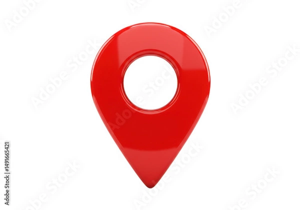 Obraz Red map pointer isolated on transparent background