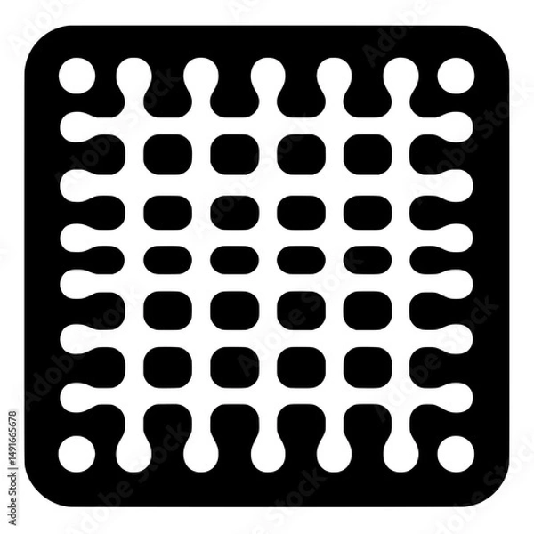 Fototapeta Rounded corner square grid icon with uniform spacing representing modern interface and design layout