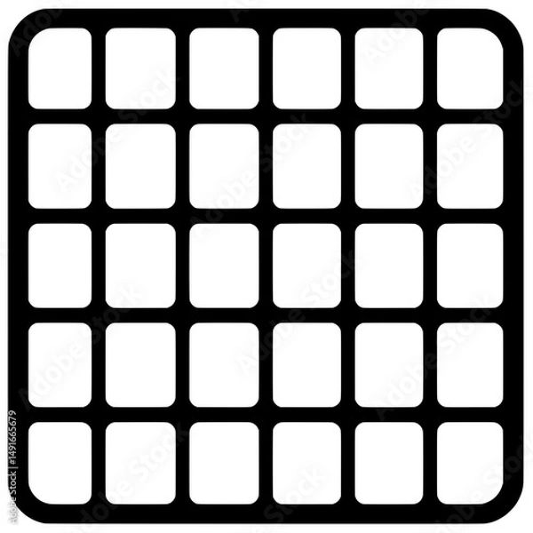 Fototapeta Digital interface grid icon with uniform squares for use in dashboards, tables, and app layouts