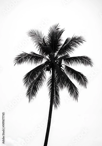 Fototapeta Monochrome Palm Majesty AI Generated
