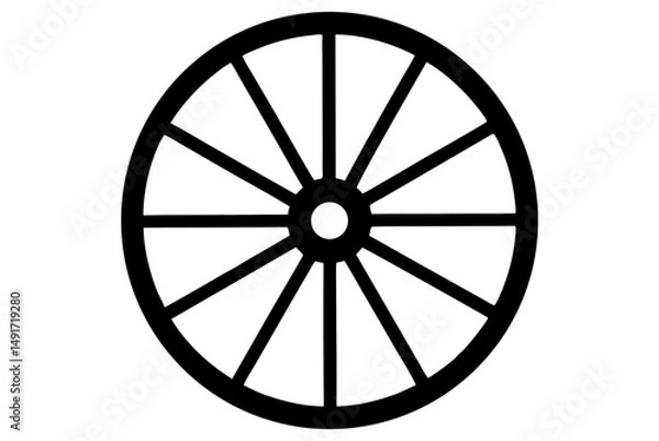 Obraz wagon wheel silhouette vector