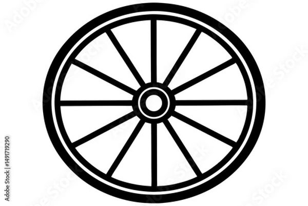 Fototapeta wagon wheel silhouette vector