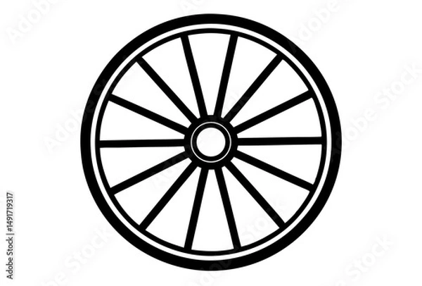 Fototapeta wagon wheel silhouette vector