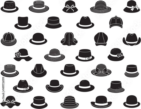 Obraz 帽子　アイコンのセット