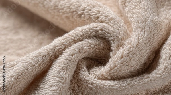 Obraz Beige cotton towel fabric texture