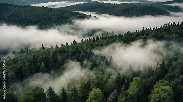 Fototapeta fog in the forest
