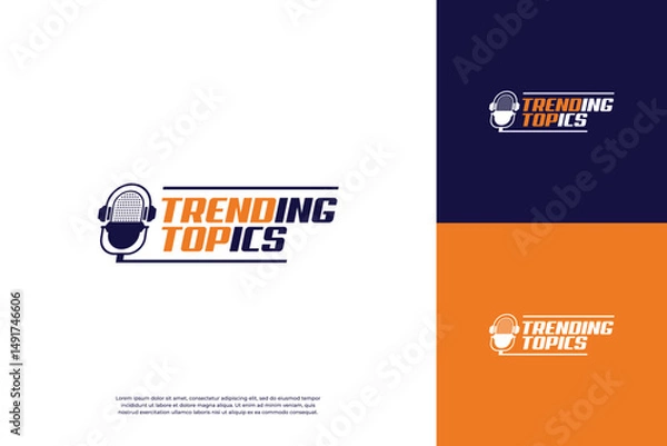 Obraz Trending topic logo design for podcast or news broadcast