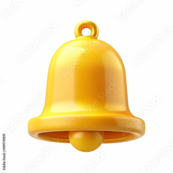 Fototapeta yellow notification icon isolated on white background