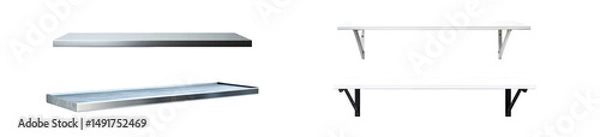 Obraz Set of illustration of two parallel, connected components. isolated on transparent background