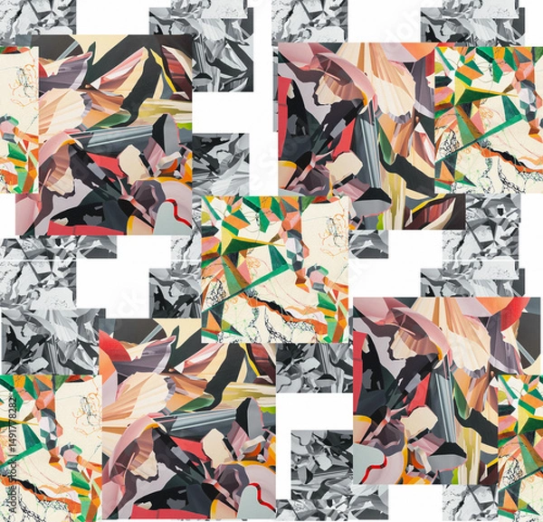 Fototapeta seamless pattern with graffiti on wall